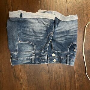 Wallflower Denim Shorts with Gray Accents